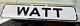 Porcelain enamel street sign Watt vintage original metal highly embossed