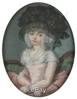 Portrait of a fashionable lady, high quality large miniature, 1785/90