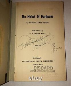 RARE 1938 Moloch Of Marihuana SIGNED Marijuana Reefer Madness High Times 1