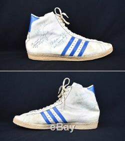 RARE! Vintage ADIDAS High Top Shoes 70's Signed Detroit Pistons Basketball 19