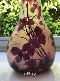 Rare Legras Signed Cameo Vase 26 High