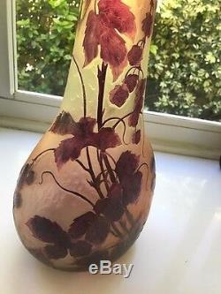 Rare Legras Signed Cameo Vase 26 High