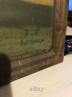 Rare Vintage 1930's Miller High Life Tin Metal Litho Signed by JF Kernan