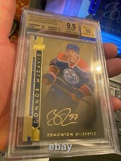 Rarity High-end Rc Bgs 9.5 With 10 Auto 2015 Upper Deck Employee Connor Mcdavid