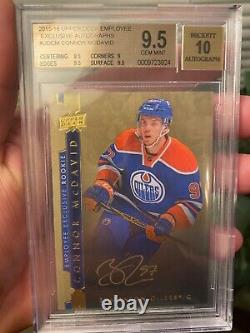 Rarity High-end Rc Bgs 9.5 With 10 Auto 2015 Upper Deck Employee Connor Mcdavid