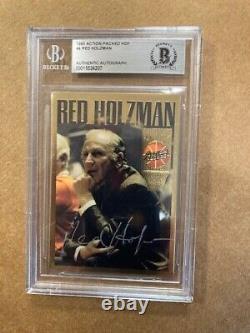Red Holzman Signed 1995 Action Packed Basketball Card Beckett Authenticated