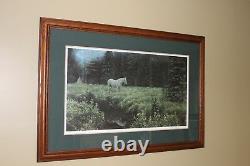 Robert Bateman High Camp at Dusk framed matted signed limited edition Print