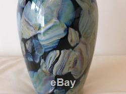 Robert Eickholt Art Glass Signed 2001 Vase 10 High Magnificent Rich Colors