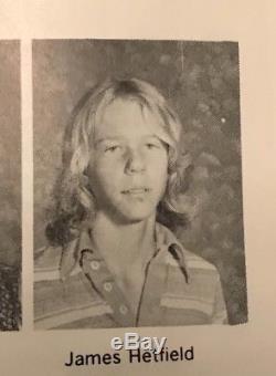 Ron Mcgovney's Personal High School Yearbook Signed James Hetfield Metallica