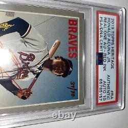 Ronald Acuna Jr. 2019 Topps Heritage Real One Red Ink Autograph /70 Psa 10 Auto