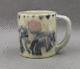 Rookwood Pottery Elephants Mug High Glaze 1930 Artist Signed Elizabeth Barrett