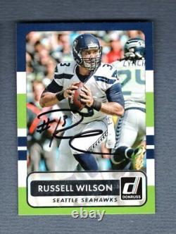 Russell Wilson 2015 Panini Donruss Autograph Signed Seattle Card #28 High Grade