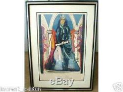 Salvador Dali Hand Signed Lithograph Lady Blue Or High Priestess Tarot Card 1979