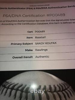 Sandy Koufax Autographed Ball. Nat Lg. PSA/DNA cert. Dodgers. High Grade Signature