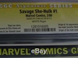 Savage She Hulk # 1 SIGNED STAN LEE 9.8 CGC SS Marvel She-hulk High Grade