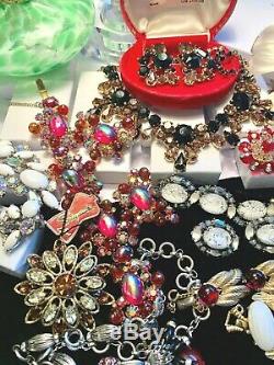 Schiaparelli High End Rhinestone Jewelry Lot Signed Jewelry 5 Set's 14 Pcs