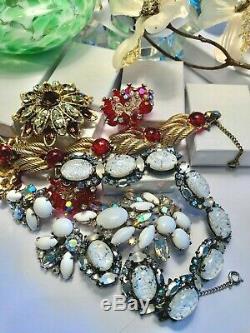 Schiaparelli High End Rhinestone Jewelry Lot Signed Jewelry 5 Set's 14 Pcs