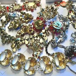 Schiaparelli High End Rhinestone Jewelry Lot Signed Jewelry 5 Set's 14 Pcs