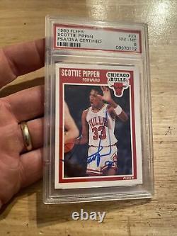 Scottie Pippen PSA DNA Autograph Fleer Collector Card LOW SIGNATURE Auto 1989