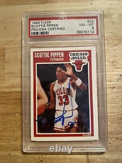 Scottie Pippen PSA DNA Autograph Fleer Collector Card LOW SIGNATURE Auto 1989