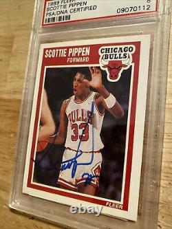 Scottie Pippen PSA DNA Autograph Fleer Collector Card LOW SIGNATURE Auto 1989