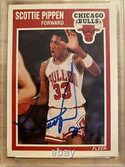 Scottie Pippen PSA DNA Autograph Fleer Collector Card LOW SIGNATURE Auto 1989