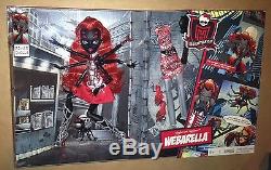Sdcc 2013 Monster High Webarella Wydowna Spider Mattel Signed Print & Bag Set