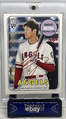 Shohei Ohtani Rc Auto 2018 Topps Heritage High Real One Red Autograph 43/69 So