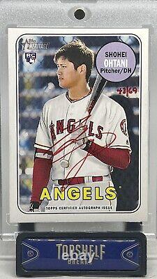 Shohei Ohtani Rc Auto 2018 Topps Heritage High Real One Red Autograph 43/69 So