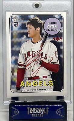 Shohei Ohtani Rc Auto 2018 Topps Heritage High Real One Red Autograph 43/69 So