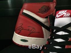 Signed 1985 Nike Air Michael Jordan Retro I High Og Rookie Shoes Autograph Uda