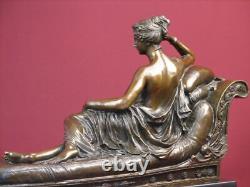 Signed Bronze Statue Classic Highly Detailed Sculpture On Marble Base