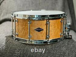 Signed Craviotto High dense Solid birdseye Maple snare drum, 14x6.5
