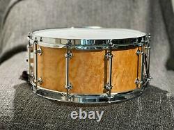 Signed Craviotto High dense Solid birdseye Maple snare drum, 14x6.5