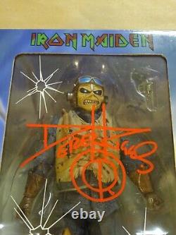 Signed Derek Riggs Iron Maiden Autographed Aces High NECA Figure Beckett BAS COA