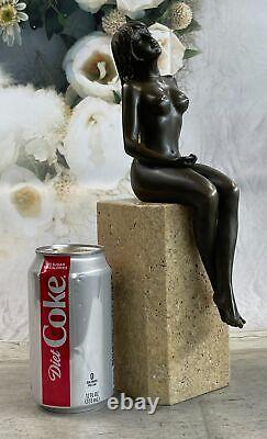 Signed High Quality M. Nick Art Deco Bronze Nude Girl Plinth Statue Sale Deal Art