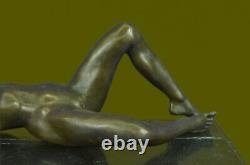 Signed High Quality Mavchi Art Deco Bronze Nude Girl Plinth Statue Sale Deal Art