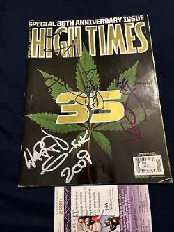 Signed High Times Magazine SNOOP DOGG, Warren G, Method Man, Authenticated JSA#