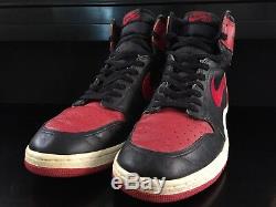 Signed Original 1985 Nike Air Jordan 1 High Banned Rookie Shoes Autograph Uda I