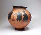 Signed Vintage 1985 Robert Rivera Ceramic Anasazi Design Round Pot 10 High
