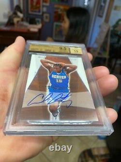 Sp Authentic Bgs 9.5 True Gem Auto 10 High Subs Carmelo Anthony Rookie 2003 /500