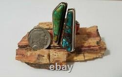 Spectacular Navajo High End Vintage Cobblestone Inlay Split Face Ring Signed