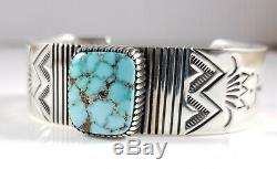 Sterling Silver Navajo Turquoise Bracelet Rare High Grade Royston By Ned Nez