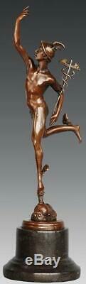 Stunning Mercury / Hermes Bronze Signed GIAMBOLOGNA 43cm High Marble Base