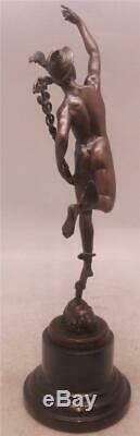 Stunning Mercury / Hermes Bronze Signed GIAMBOLOGNA 43cm High Marble Base