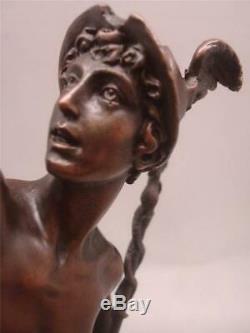 Stunning Mercury / Hermes Bronze Signed GIAMBOLOGNA 43cm High Marble Base