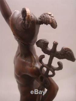 Stunning Mercury / Hermes Bronze Signed GIAMBOLOGNA 43cm High Marble Base