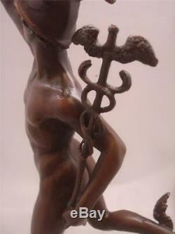 Stunning Mercury / Hermes Bronze Signed GIAMBOLOGNA 43cm High Marble Base