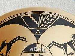 Superb Acoma Thin-Wall High-Fired 9.5 Wide Mimbres Pottery Pot Bowl Signed