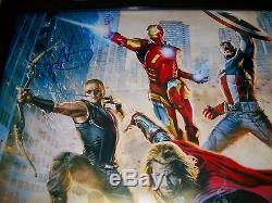 THE AVENGERS AUTHENTIC DUAL SIGNED 11X17 HIGH QUALITY MOVIE POSTER With PROOF